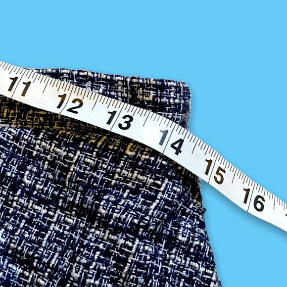 Banana Republic Outlet Blue Black Tweed Faux Wool Mini Skirt Size 4 - Picture 8 of 10